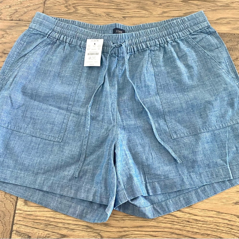 J.Crew Light Blue Jean Drawstring Comfy Shorts Style BZ240